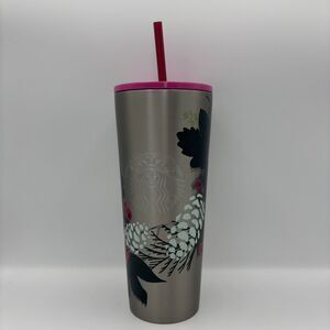 Starbucks 2021 Winter Holiday Berries & Pinecone Stainless Steel 24oz Tumbler